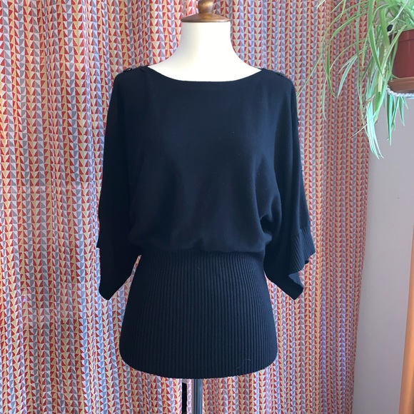 Cable & Gauge Sweaters - Cable & Gauge black dolman sweater top